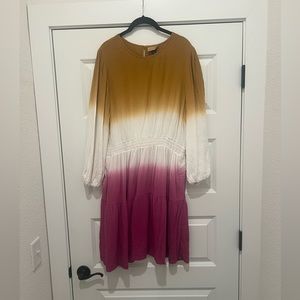 Watercolor Long Sleeve Dress